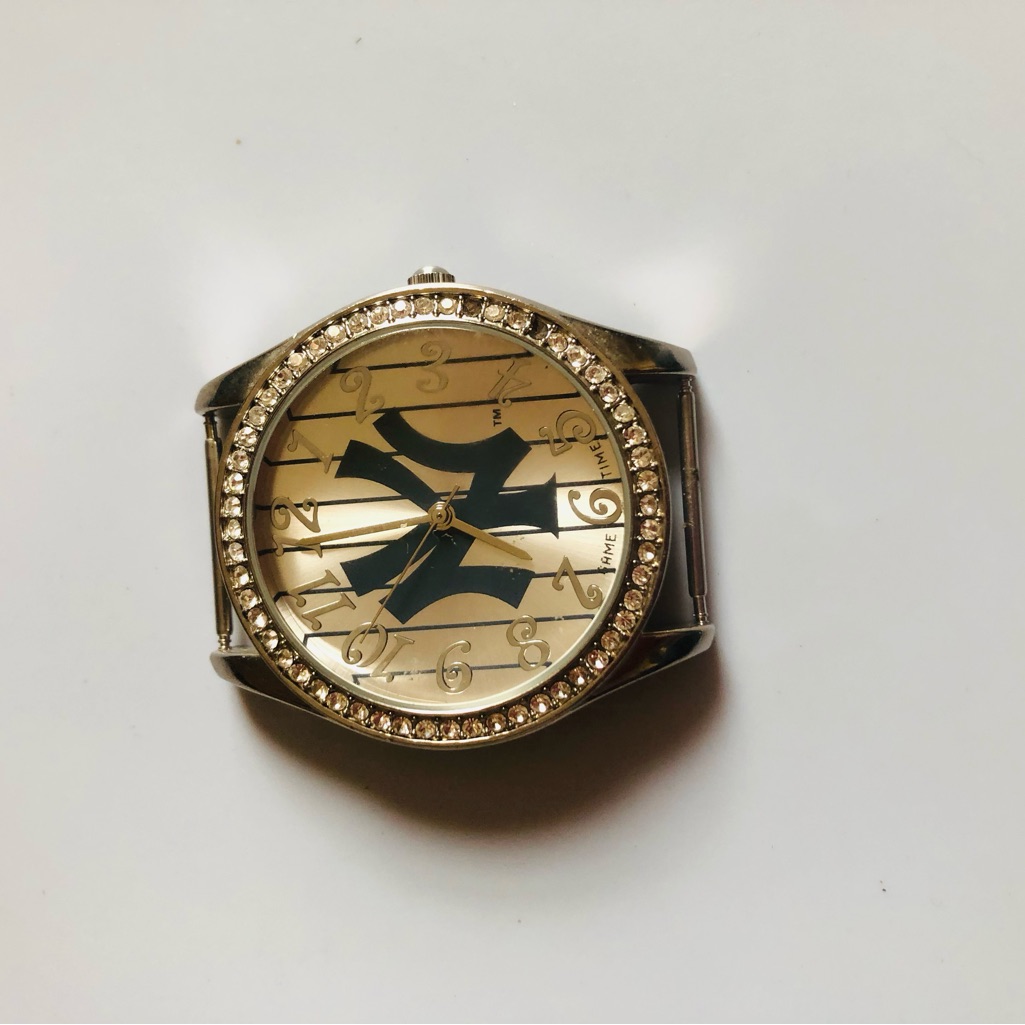Silver And Gold Watch With Crystal Accents Silver And Gold Watch With Crystal Accents